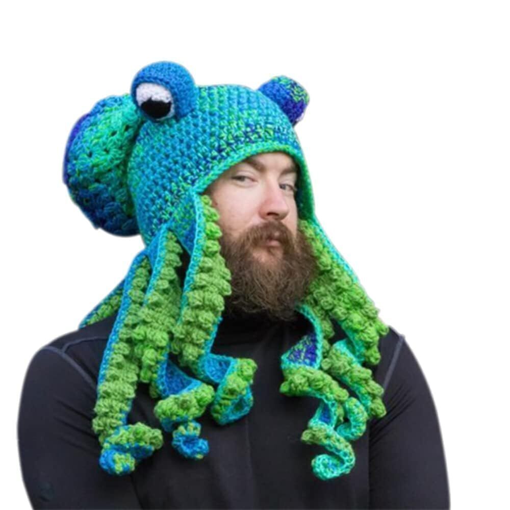6210 Knitted Winter Hat Knit Beanie Octopus Hat Unique Soft Warm Hand